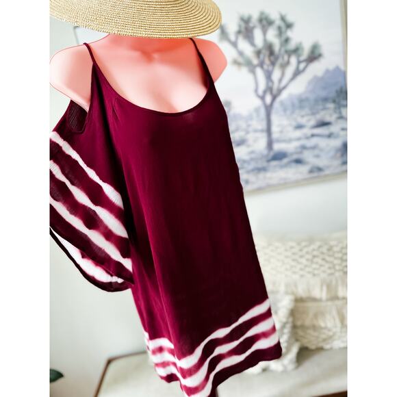 Bare Shoulders & Breezy Skies cold shoulder fluttery kimono flowy dress - Picture 2 of 5